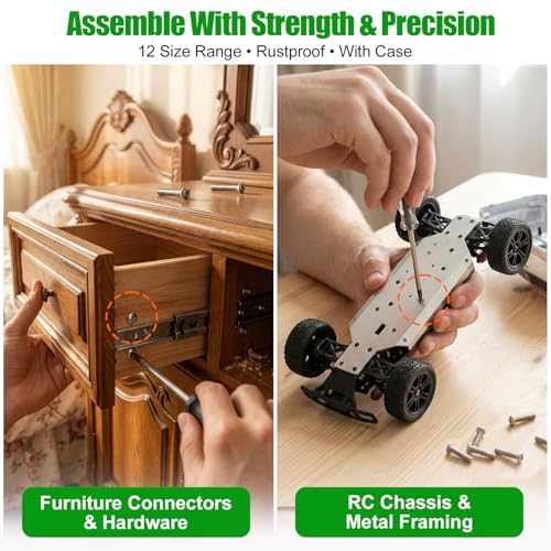 108 Pcs #6-32 Phillips Pan Head Machine Screws Kit, 304 SS | For Electrical Outlet, Switch Plate, Junction Box, Furniture Repair, 12 Sizes (1/4" To 2"), Clear Label Storage Box,Anti-Rust - size: SS 108Pcs #6-32（1/4" to 2" ）2 Pan
