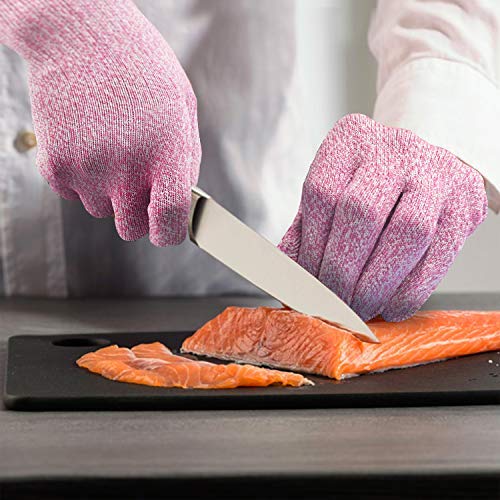 Evridwear Cut Resistant Gloves Food Grade Level 5 Kitchen Safety Protection (Small, Pink) - color: Pink, size: Small (Pack of 1)