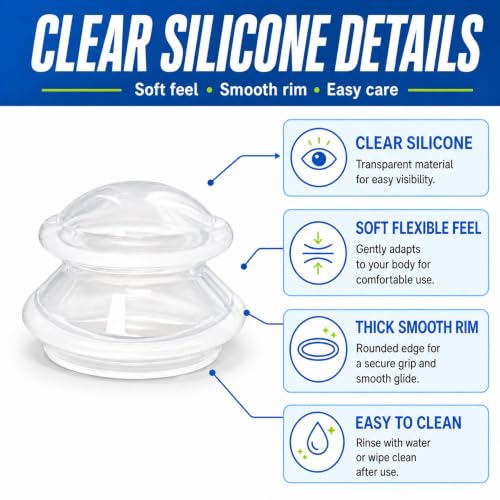 ELERA Cupping Kit for Massage Therapy – Silicone Cupping Therapy Set with 3 Massage Cups (S/M/L), Ideal for Cellulite, Relaxation & Daily Self-Care - style: 3 Cups (L M S size)