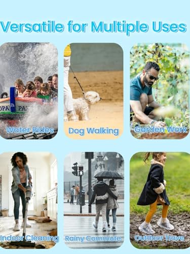 10 Pairs Waterproof Shoe Covers for Rain - Plastic Rain Shoe Covers Disposable - Water Proof Shoe Ponchos For Men and Women Outdoor Indoors Boot Protector Non-Slip (Clear)