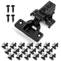 Mousike 20 Pack (10 Pair) Soft Close Cabinet Hinges, 1/2 Overlay Soft Close Hinges for Kitchen Cabinet, Stainless Steel, Built-in Damper, 100 Degree Opening Angle, 6 Way Adjustment - color: Black, size: 20 Pack