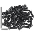 55 Pieces M5 x 20mm Button Head Socket Cap Screws, Thread Pitch 0.8mm, Sutemribor M5 Black Screws, 10.9 Grade Alloy Steel, Black Oxide Finish, Fully Threaded - size: M5 x 20mm, style: Button Head