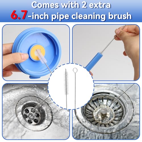 Auto Sunroof Cleaning Tool, 120 Inch Long Flexible Tube Brush, 2 Pcs 7 inch Pipe Cleaner for Car Sunroof, Windshield Wiper Drain Hole