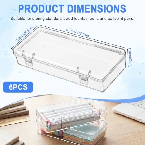 Jetec 6 Pieces Small Clear Plastic Storage Box, 6.1 x 2.6 x 1.2 Inch - size: 6.1 x 2.6 x 1.2 Inch