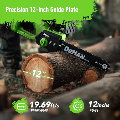 12" Brushless Cordless Mini Chainsaw, Battery Powered for Trimming - size: 12 inch Handheld