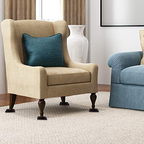 Ezprotekt 2.5" Furniture Sliders for Carpet, Self-Adhesive Furniture Glides - color: Brown, size: 2.5" x 2.5"