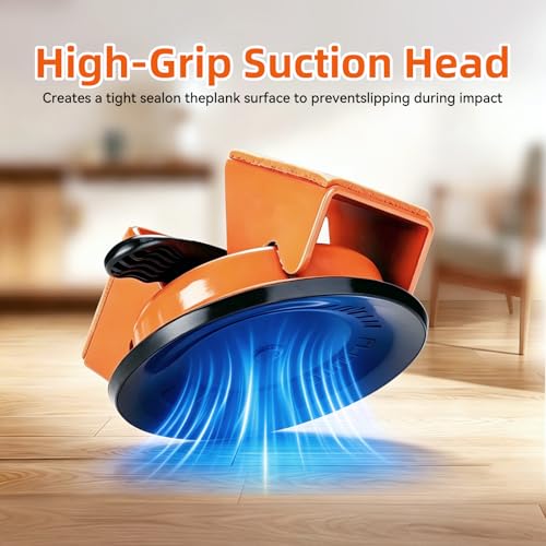 Floor Gap Fixer Tool,Heavy Duty 45° Striking Surface Floor Suction Cup Tool with Slot Cutter and Silicone Pad & Rubber Mallet for Repair Laminate Vinyl Hardwood Flooring - size: 45° Striking Surface