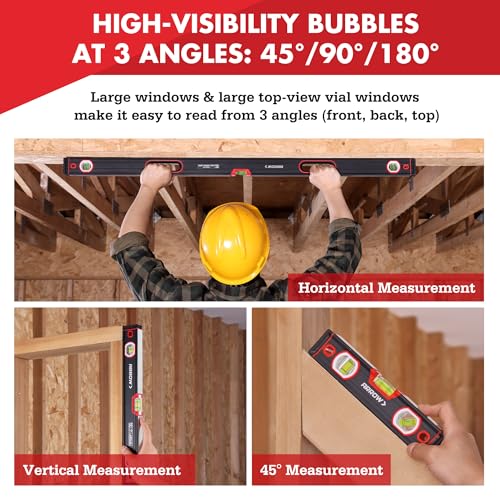 ARROW 3-Piece Spirit Level Set Included 9"/16"/48" Level with Carrying Bag - size: 3-Piece Set (9", 16", 48")