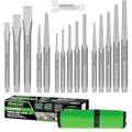 16-Piece Precision Punch & Chisel Set - Taper Punch, Pin Center Punch, Cold Chisels & Gauge for Versatile Applications - size: 16PCS