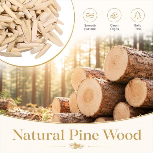 400 Pcs Solid Wood Pocket Hole Plugs, 3/8 Inch Pine Wood Plugs for Screw Holes, Wooden Hole Plug for Pocket Holes Jig Woodworking Tool, Resistant to Breakage, Fits for Various Woodworking Projects