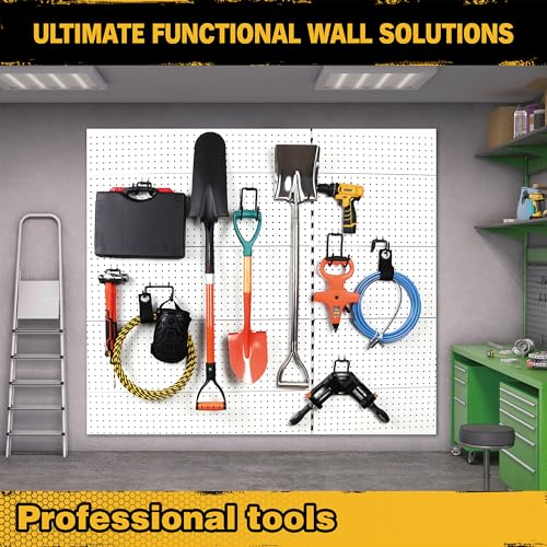 ELEAD 12-Piece Pegboard Hooks with Extension Straps, Heavy Duty Organizer Pegboard Accessories Fit for 1/4" Pegboard, Peg Board Tool Utility Hangers for Power Tool, Drill, Bag, Cord - style: 12-Piece