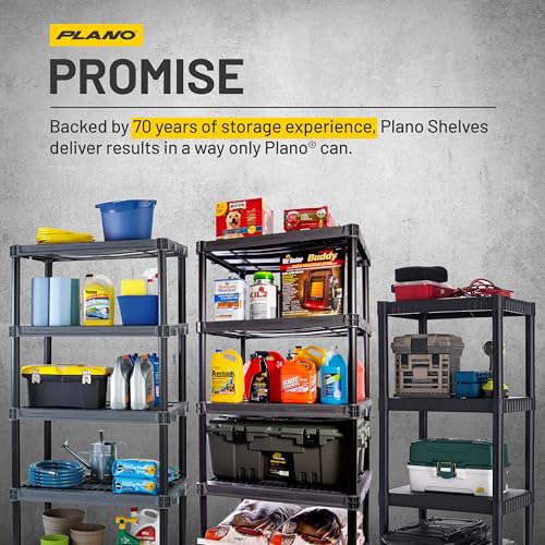 Plano 5-Shelf Plastic Storage Shelves, 73” x 36” x 18”, 750lb Capacity, Pantry, Office, Closet and Garage Shelves, Easy to Assemble, Durable Plastic Shelving Unit - size: 5-Shelf 750lb