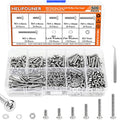 HELIFOUNER 500 Pieces M3 x 6mm /8mm /10mm /12mm /16mm /20mm, Phillips Pan Head Machine Screws, Metric Screws Bolts Washers Nuts Kit, 304 Stainless Steel - size: M3