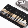 ARTIFY 30 Pieces Professional Paint Brush Set – Expert Series Synthetic Nylon Brushes for Acrylic, Oil, Watercolor, Gouache – No Shedding, Canvas Roll Case & Palette Knife, Artist Gifts Art Supplies - color: Wooden