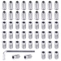 Swpeet 50Pcs 1/4" - 20 x 20mm White Zinc Plated Carbon Steel Carbon Furniture Screw in Nut Threaded Wood Inserts Threaded Inserts Bolt Fastener Connector Hex Socket (1/4" - 20 x 20mm) - size: 1/4" - 20 x 20mm