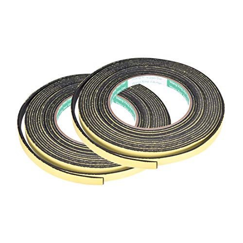 uxcell Sealing Foam Tape 10mm Wide 2mm Thick 5m/16.4ft Long, Self Adhesive Weather Strip for Window Door Insulation, Pack of 2 - size: 10mmx2mmx5m