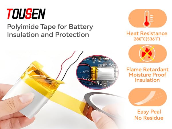 High Temperature Tape, Heat Transfer Tape for Heat Press & Sublimation, Heat Resistant Polyimide Tape, 10mm x 115FT (35m) x 2 Rolls for Electronics, Masking, Soldering & Insulation - size: 10MM×115FT×2R