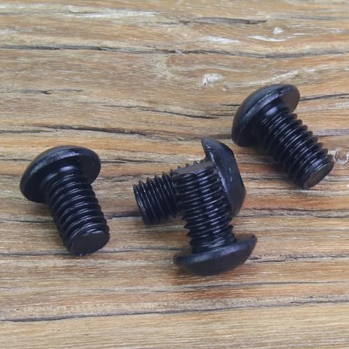 35 Pieces M6 x 10mm Button Head Socket Cap Screws, Thread Pitch 1.0mm, Sutemribor M6 Black Screws, 10.9 Grade Alloy Steel, Black Oxide Finish, Fully Threaded - size: M6 x 10mm, style: Button Head