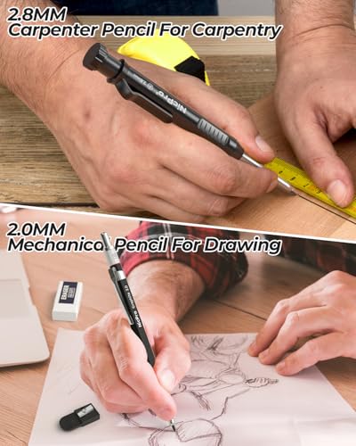 Nicpro 18 Pack Carpenter Pencils, Construction Mechanical Pencils Bulk - size: 18 Pack