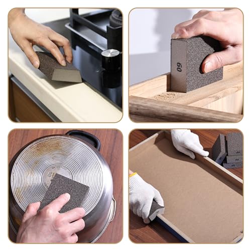 Bates- Sanding Sponge, 8 pcs, 80 Grit, Washable and Reusable, Sandpaper Block, Sanding Blocks for Wood, Sanding Pad, Drywall Sanding Block, Drywall Sanding Sponge (Pack of 3) - size: 24 Pack, 80 Grit