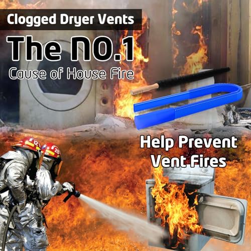 PetOde 2Pcs Dryer Vent Cleaner Kit Universal Vacuum Hose Attachment & Brush - color: Deep Blue