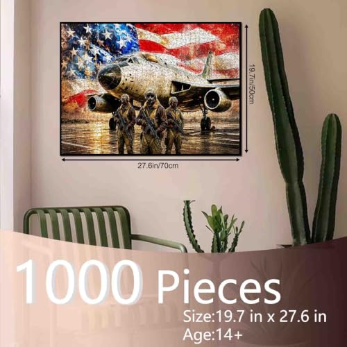 Transport Airplane American Patriotic Jigsaw Puzzle 1000 Pieces for Adults - color: Sports 11
