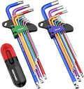 MAXPOWER Allen Wrenches Set, 18-piece Metric Ball End Hex Key Set & Torx Star Allen Keys, Long Arm Wrench with Extra T-Handle for Home Maintenance and DIY