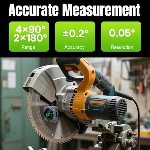 Mcbazel Professional Digital Angle Finder, 4-side Strong Magnetic Angle Gauge, ±0.2° Accuracy, 0-90 or 0-180 Angles, Wood Working Measuring Tool, Table Saw Miter Protractor