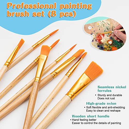 koseibal Kids Acrylic Paint Set with Canvas, Easel, More Art Supplies - color: 24 Acrylic Paints + Canvas & Easel