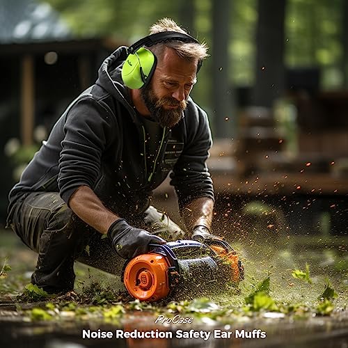 ProCase Hearing Protection Ear Muffs SNR 33dB, Noise Cancelling Headphones - color: 1 - Neonyellow