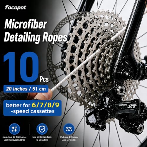 focopot Bike Cleaning Kit with 25 oz Bike Cleaner,10 Gear Floss,Toolbox