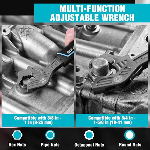 DURATECH 2-Piece Self-Adjusting Wrench Set, 8" & 12" Pipe Wrenches - size: 8" & 12"