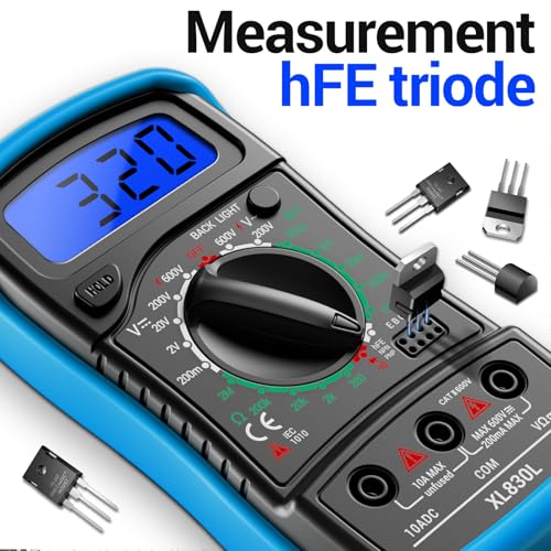 ANENG Digital Multimeter with Case, AC/DC Voltmeter, Ammeter and Ohmmeter - color: Blue