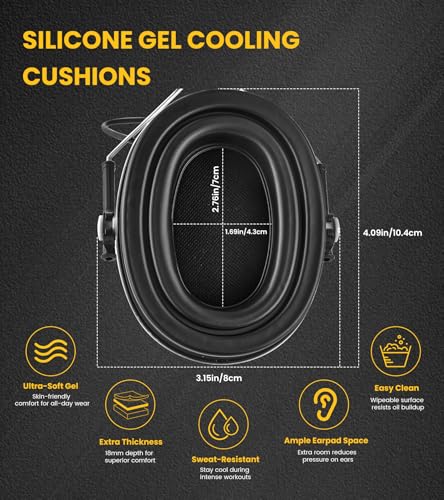 5.4 Bluetooth Hearing Protection Headphones 30dB, 48H Playtime Rechargeable - color: Grey