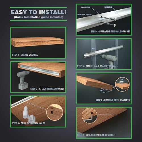 Hovr Solutions Classic Floating Shelf Bracket, 300LB, 31" Max Shelf, 1-Pack - color: Classic, size: 2-Feet (1-Pack)