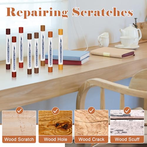 16P Wood Filler Stick, Wood Floor Furniture Repair Wax Sticks