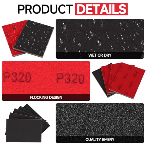 Shinboc 20 PCS Sanding Sponge, 180-3000 Grit Sand Paper Assortment Pack - style: Mix Grit