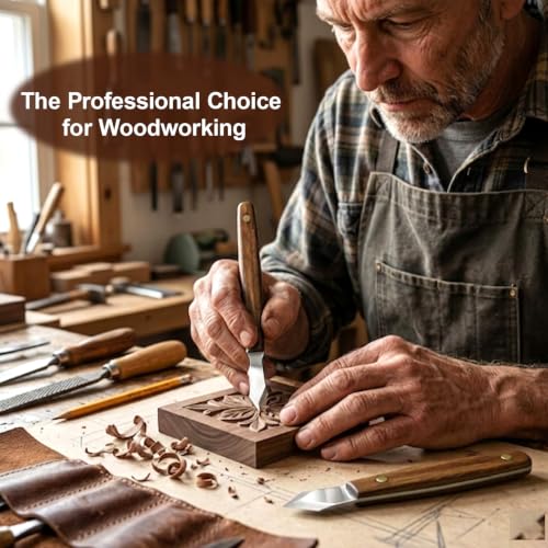 Marking Knife Set for Woodworking, 2-Piece Dual Bevel Precision Scribe Tools with Stainless Steel Blades and Wood Handles, Long Neck Design for Dovetail Joints and Tight Spaces