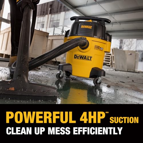 DEWALT Stealthsonic Shop Vac 5 Gallon 4 Peak HP Shop Vacuum Wet and Dry | Ultra-Quiet Vacuum Cleaner with Complete Accessory Kit and 6 Dust Bages, Ideal for Home, Jobsite, Workshop&Garage, DXV05P-QTA
