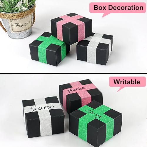 BOMEI PACK Pink Painters Tape 1 Inch Bulk - Paint Tape 5 Rolls x 1 Inch x 55 Yards - Pink Masking Tape for Walls Painting, DIY Crafting, and School Projects, Total 275 Yards - color: Pink