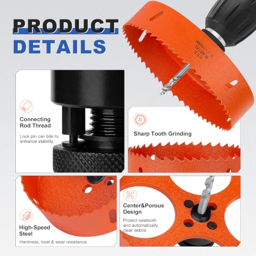 ELECFUN 6 Inch - 152mm Hole Saw Cutter with Pilot Drill Bit