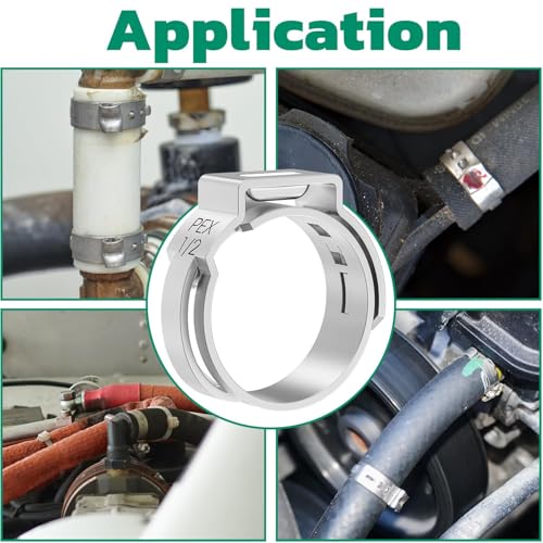 OURU 54PCS 1/2 Pex Crimp Rings, 304 Stainless Steel Pex Fittings - size: 1/2" × 54PCS