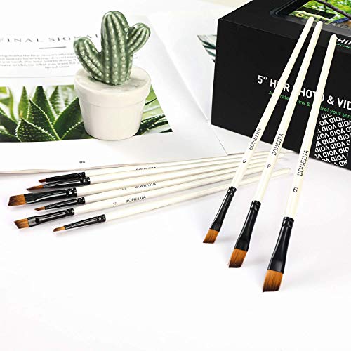 GETHPEN Angular Paint Brushes Set, Angled Paint Brush for Acrylic, 12PCS - style: Angular