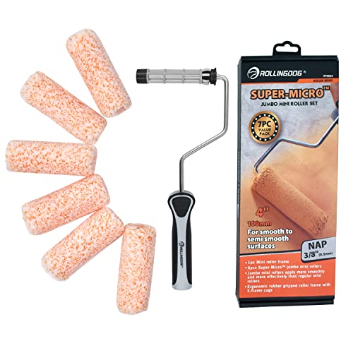 ROLLINGDOG 4 Inch Mini Roller, 4 Inch Jumbo Microfiber Paint Roller Covers - color: microfiber roller 4 Inch