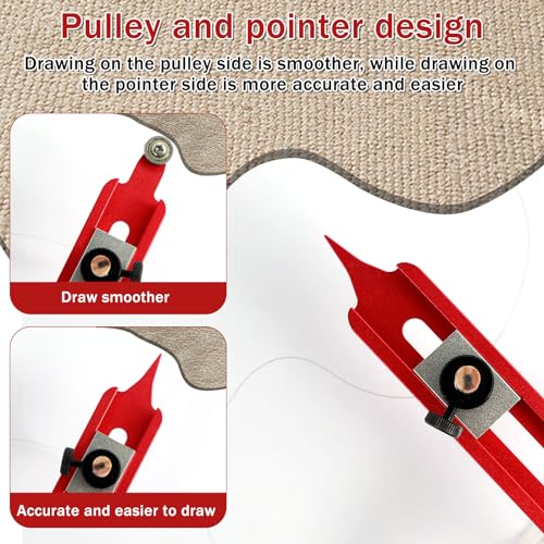 Precise Contour Scribe Tool Woodworking Profile Scribing Tool Ruler with Adjustable Pencil Holder Upgrade Contour Measuring Tool Measuring Scriber Tools Aluminum Alloy Contour Gauge Tool