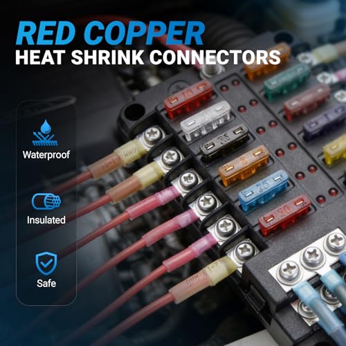 1347PCS Heat Shrink Wire Connectors Kit, Electrical Terminals & Solder Seal Connectors, Insulated Marine Grade Waterproof Ring Fork Spade Butt Splice Set for Boat Automotive DIY