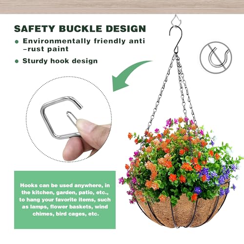 12 Pack 304 Stainless Steel Ceiling Hooks for Plants, Locking Clip - size: 12