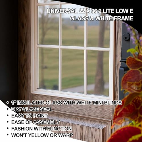 Pushglossy 22 x 36 Entry Door Glass Insert with Low-e Glass - size: 22 x 36, style: 9 Lite