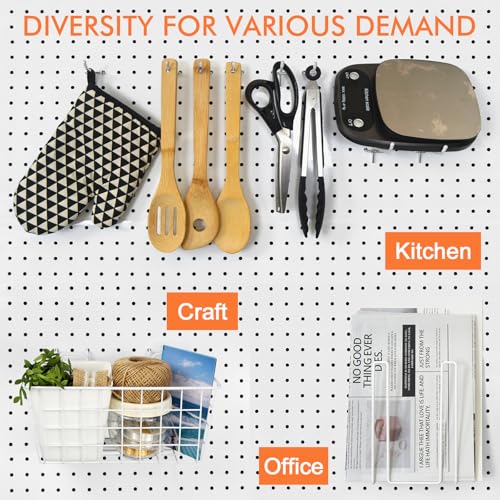Pegboard Organizer Set 42Pack Peg Board Baskets Hooks Bins Cups(White Pink) - color: White & Pink