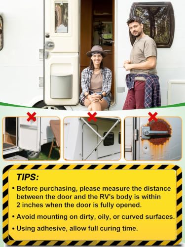 Acostop RV Magnetic Door Catch with Adhesives Screws, 1 Pack